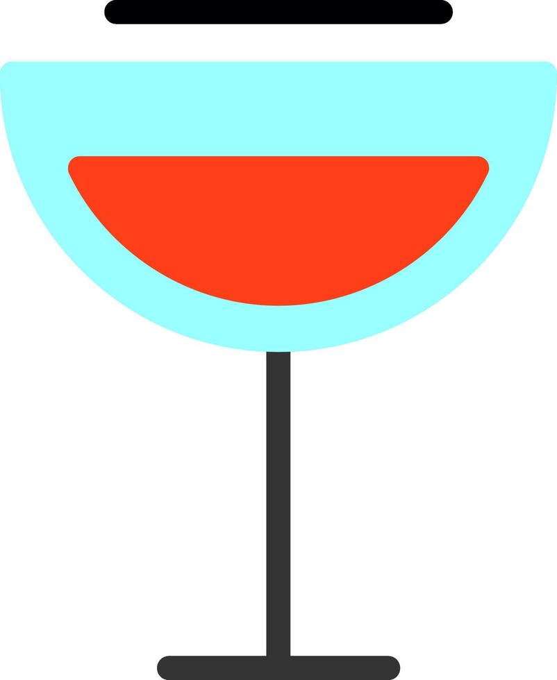 icono plano de copa de vino vector