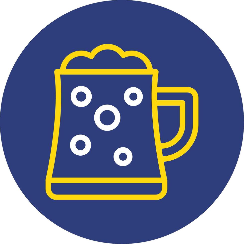 Beer Mug Dual Line Circle Icon vector