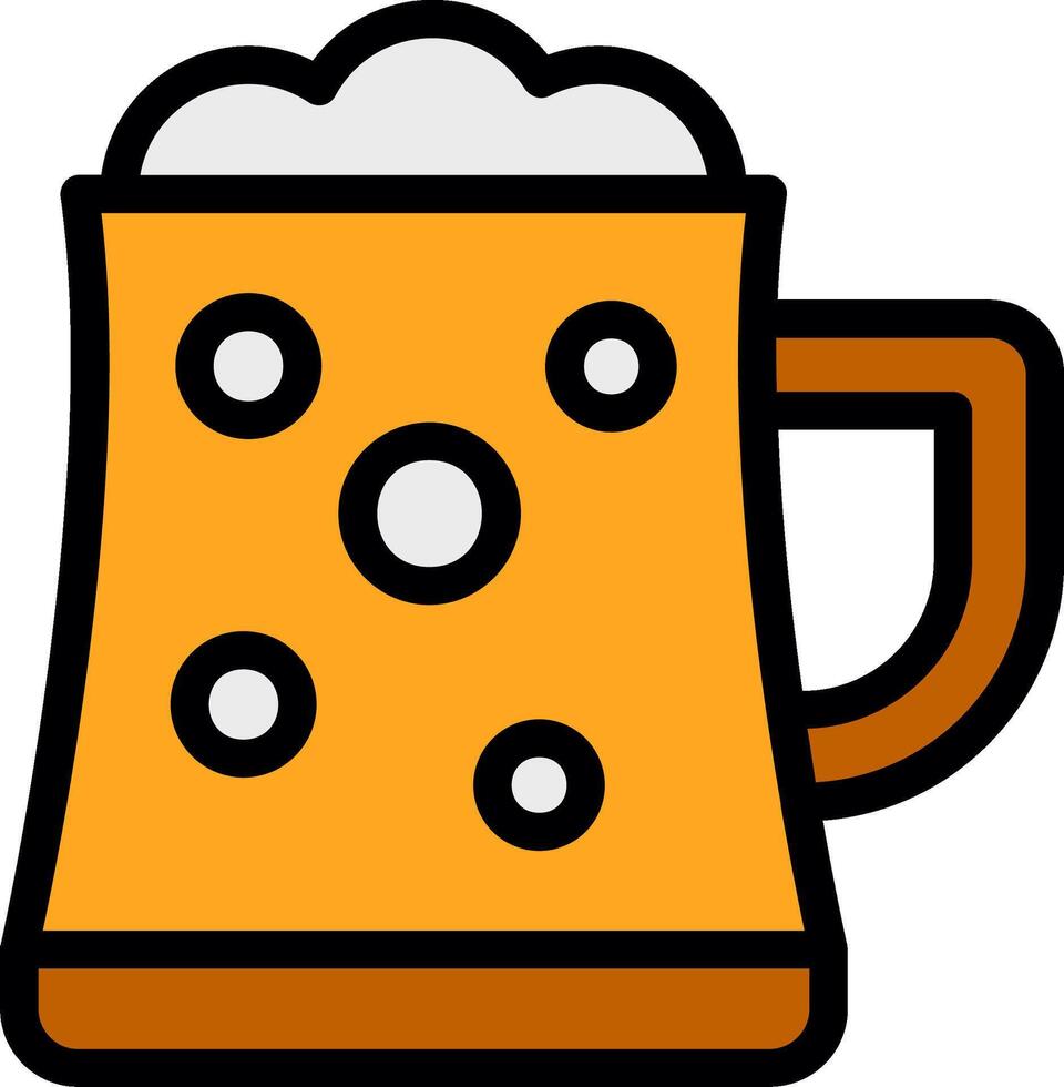 Beer Mug Line Filled Icon vector