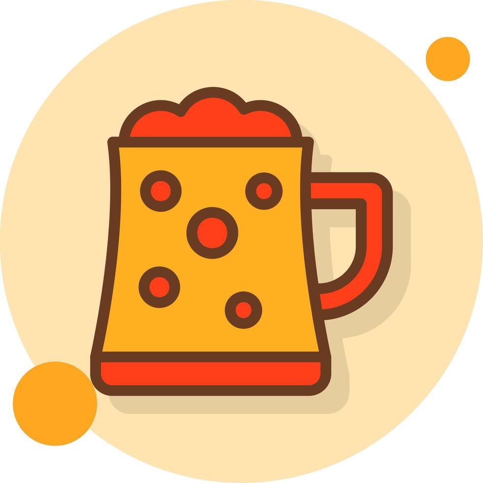 Beer Mug Filled Shadow Circle Icon vector