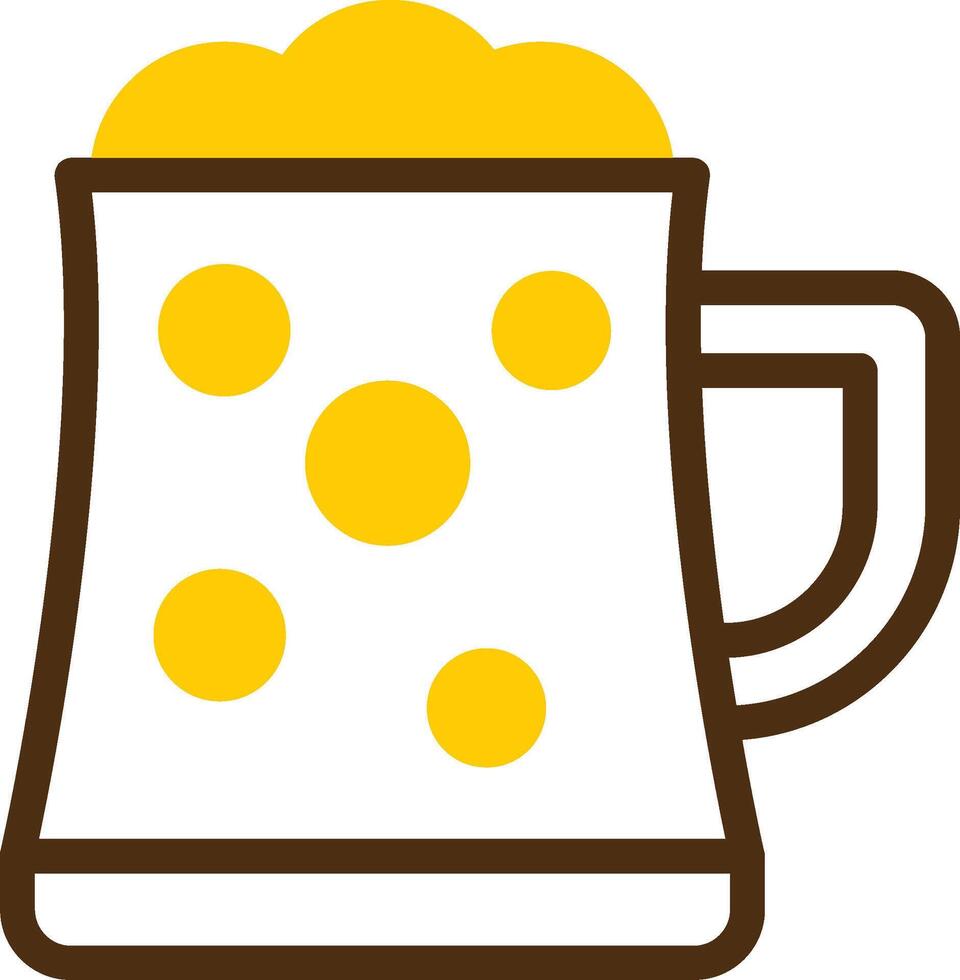 Beer Mug Yellow Lieanr Circle Icon vector