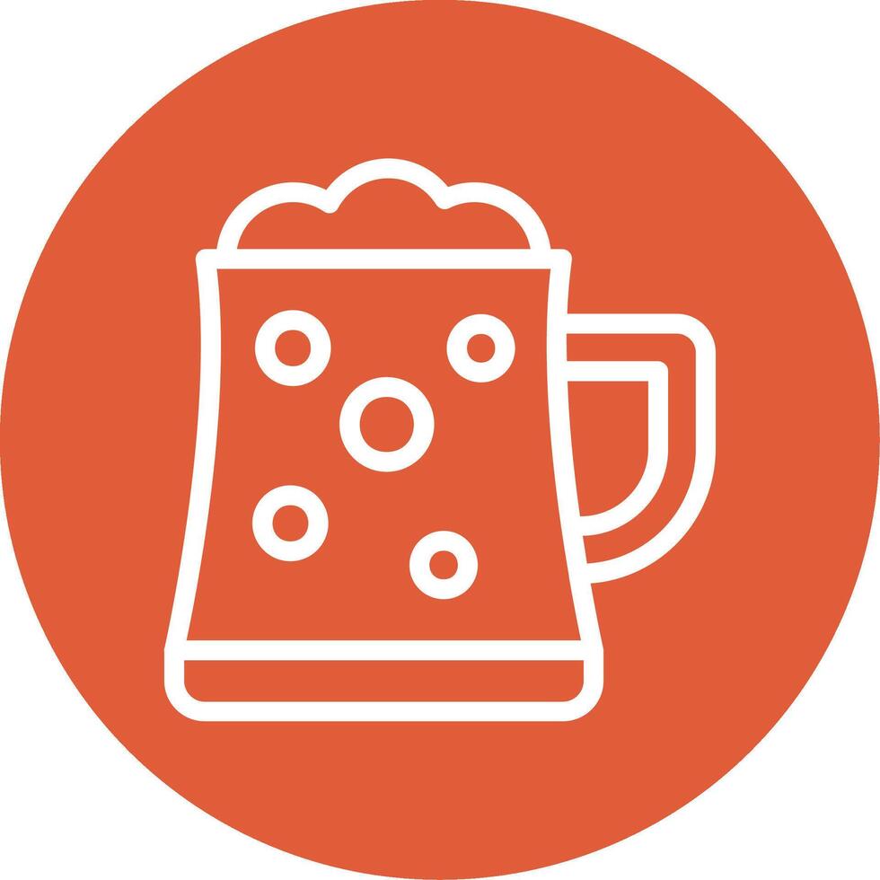 Beer Mug Outline Circle Icon vector