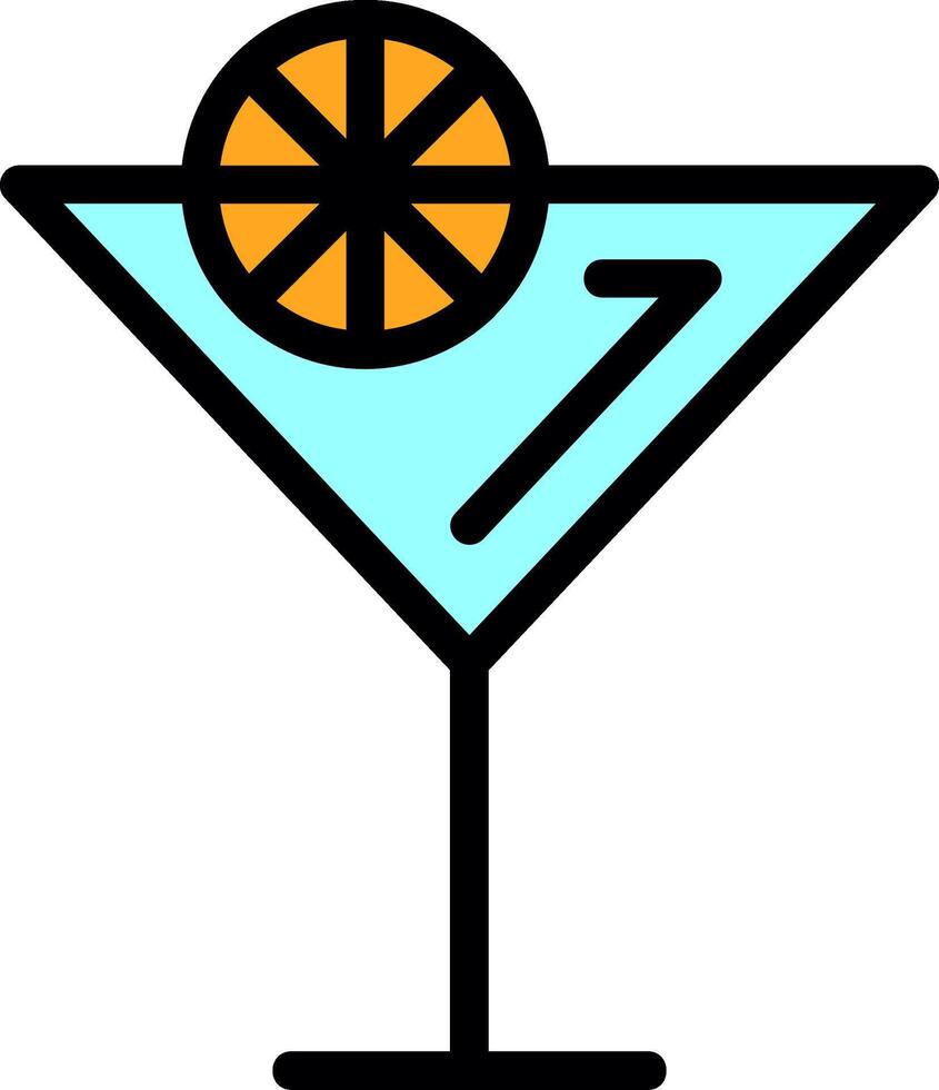 Cocktail Line Filled Icon vector