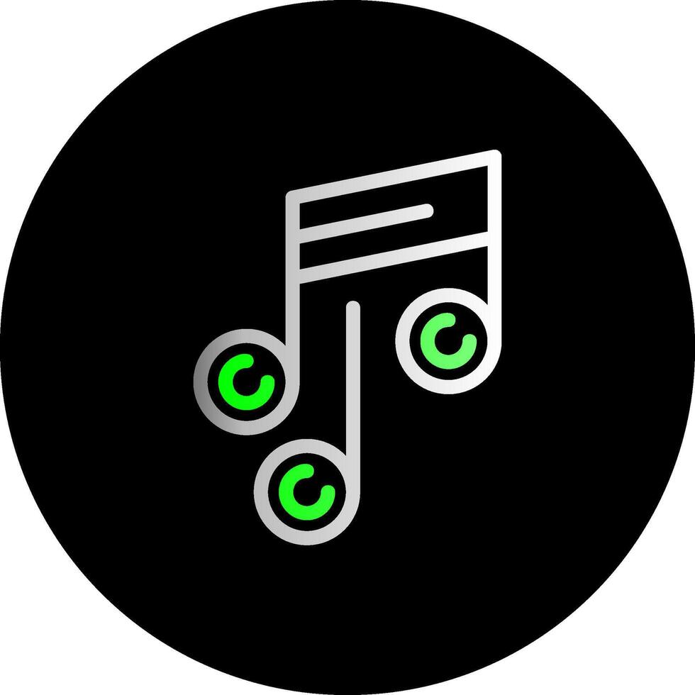 música Nota doble degradado circulo icono vector