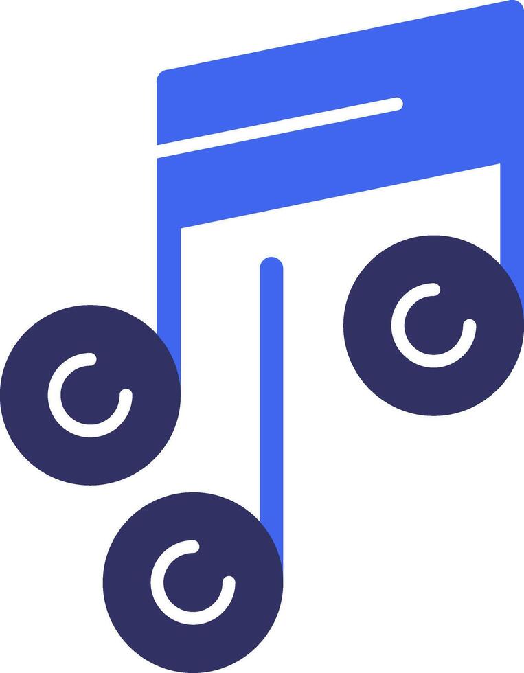 Music Note Solid Two Color Icon vector