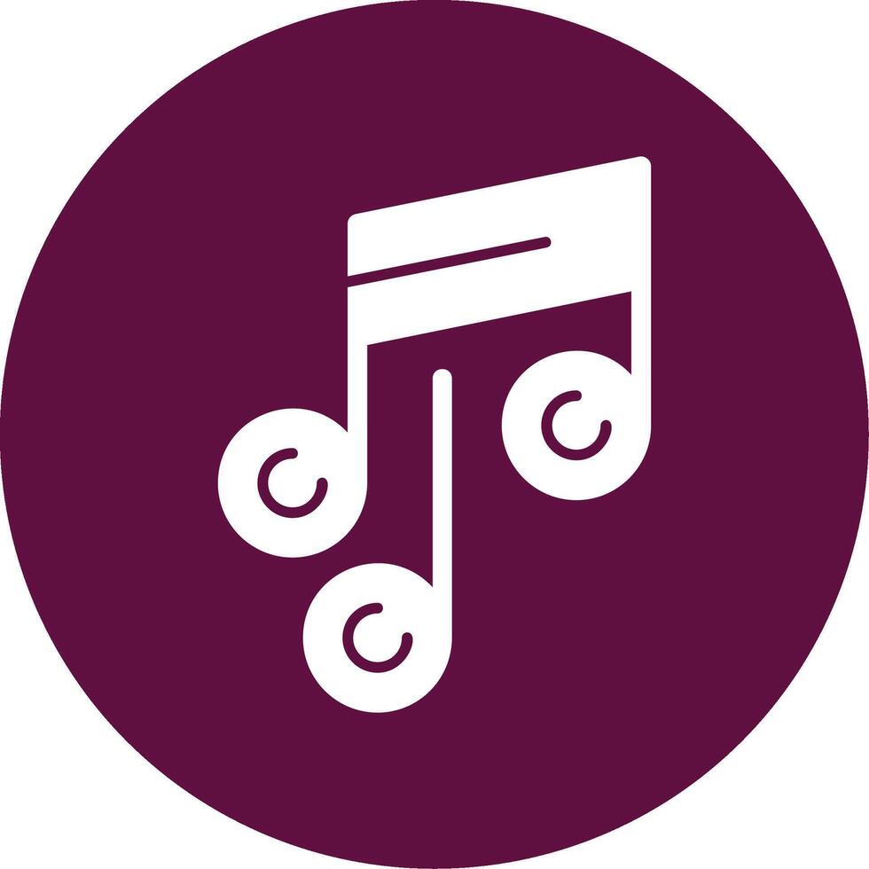 Music Note Glyph Circle Icon vector