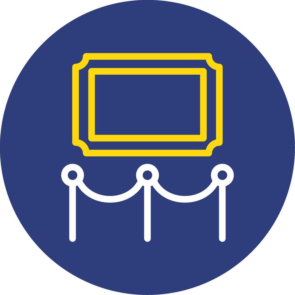 Art Gallery Dual Line Circle Icon vector
