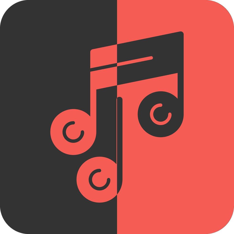Music Note Red Inverse Icon vector