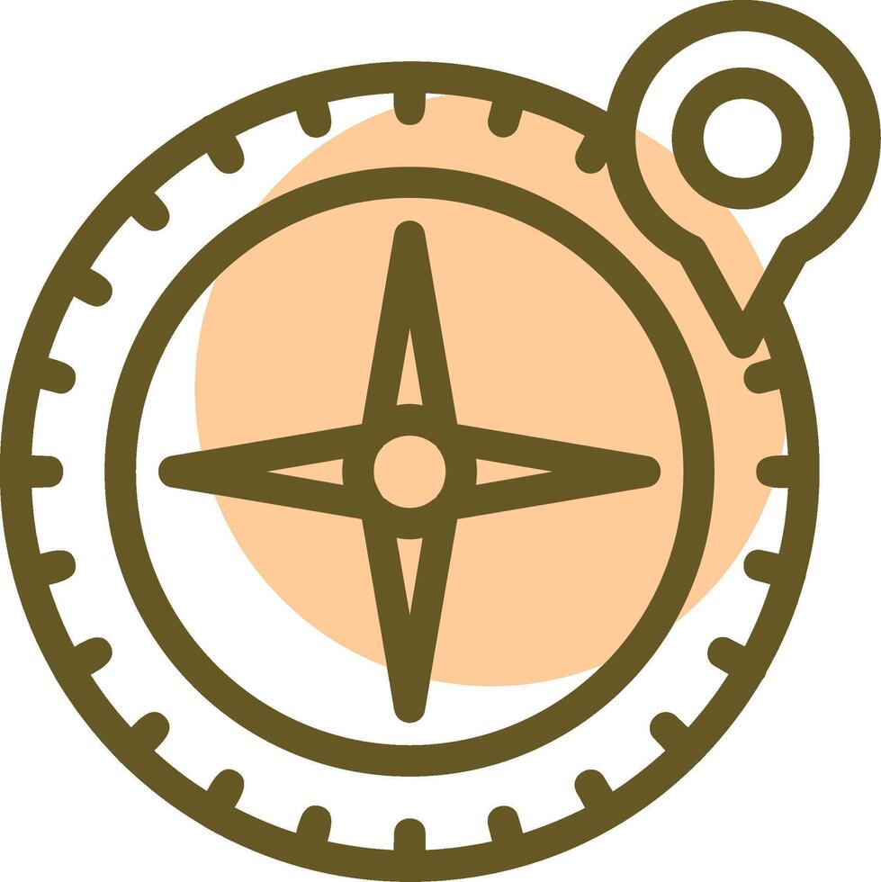 Compass Linear Circle Icon vector