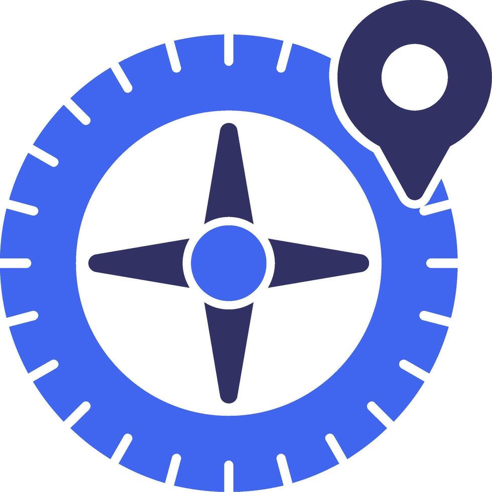 Compass Solid Two Color Icon vector