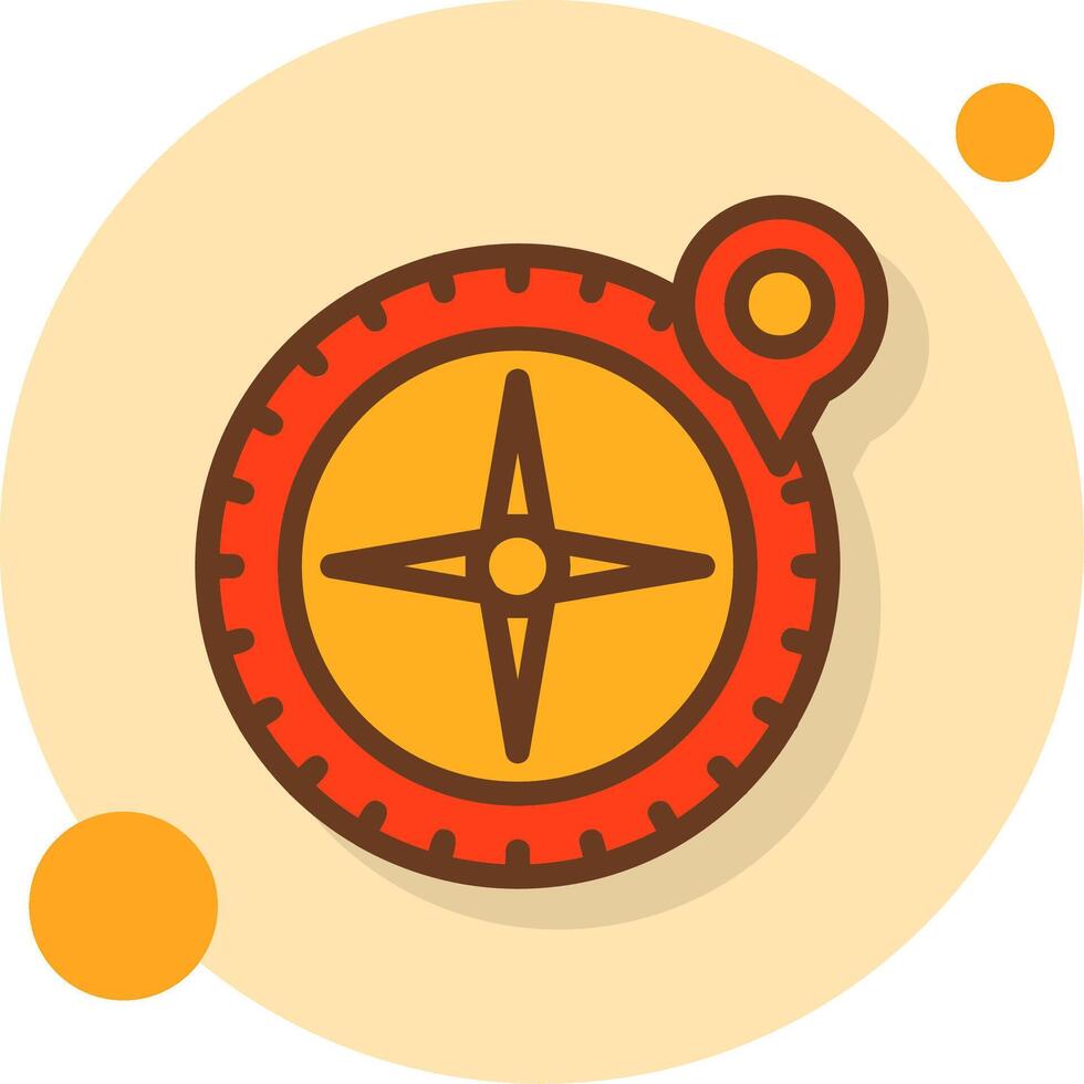 Compass Filled Shadow Circle Icon vector