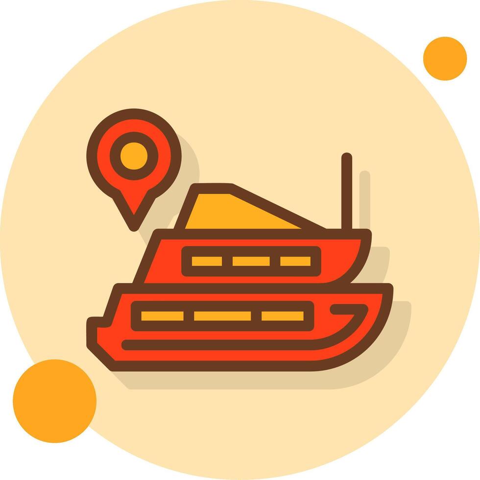 Cruise Ship Filled Shadow Circle Icon vector