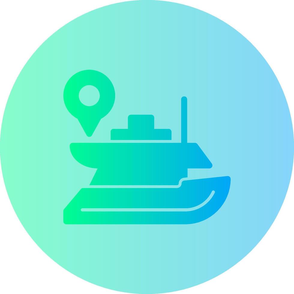 Yacht Gradient Circle Icon vector