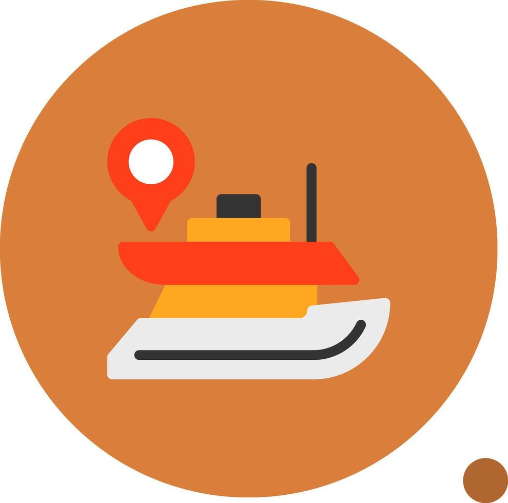 Yacht Flat Shadow Icon vector