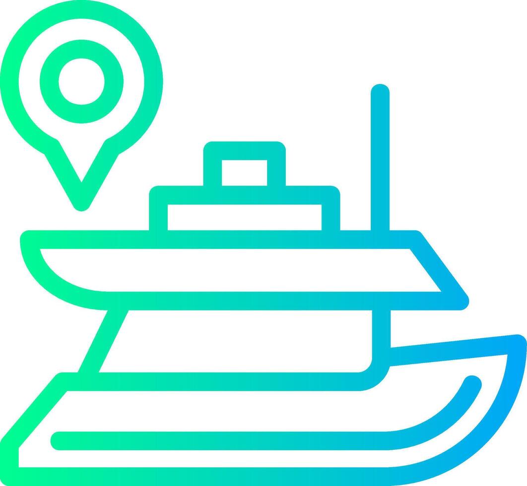 Yacht Linear Gradient Icon vector