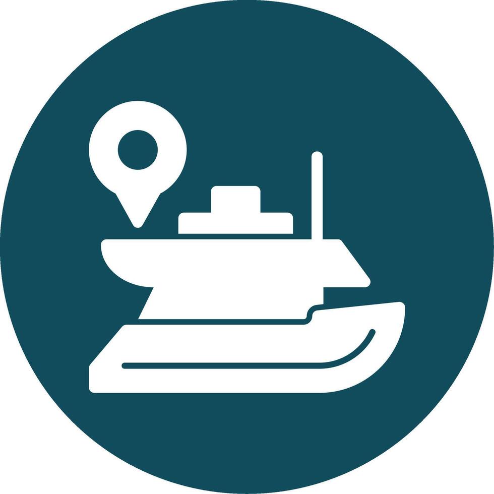 Yacht Glyph Circle Icon vector