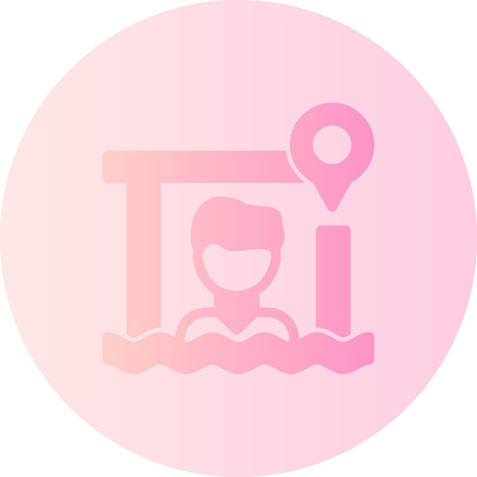 Swimming Gradient Circle Icon vector