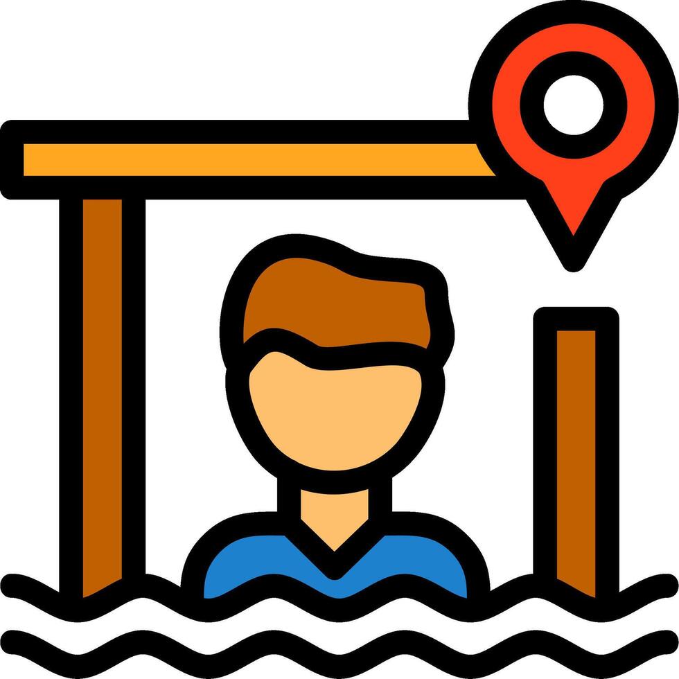 Swimming Line Filled Icon vector