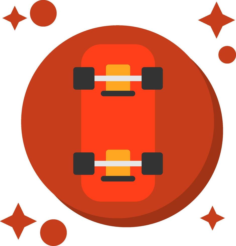 patineta cola color icono vector