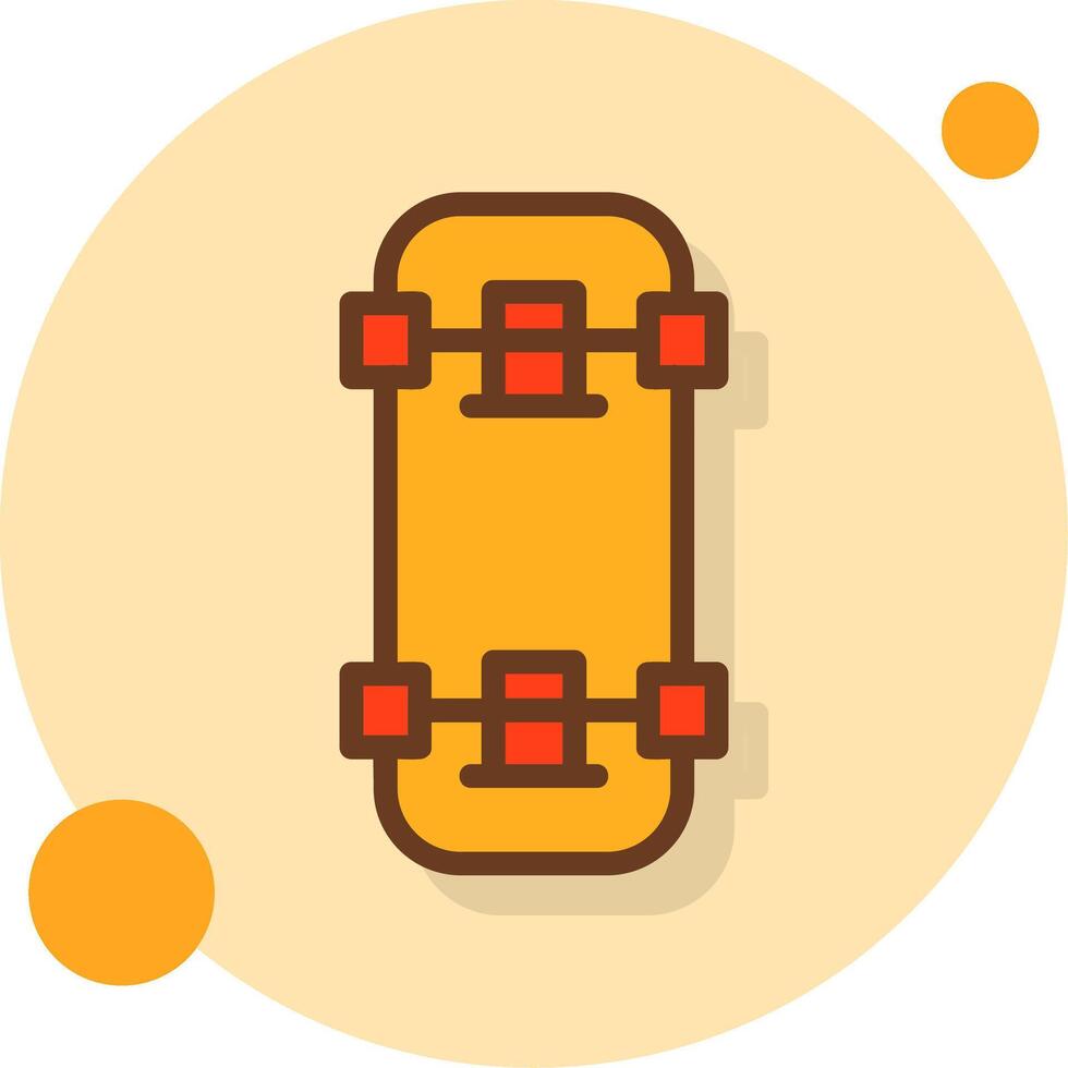 Skateboard Filled Shadow Circle Icon vector