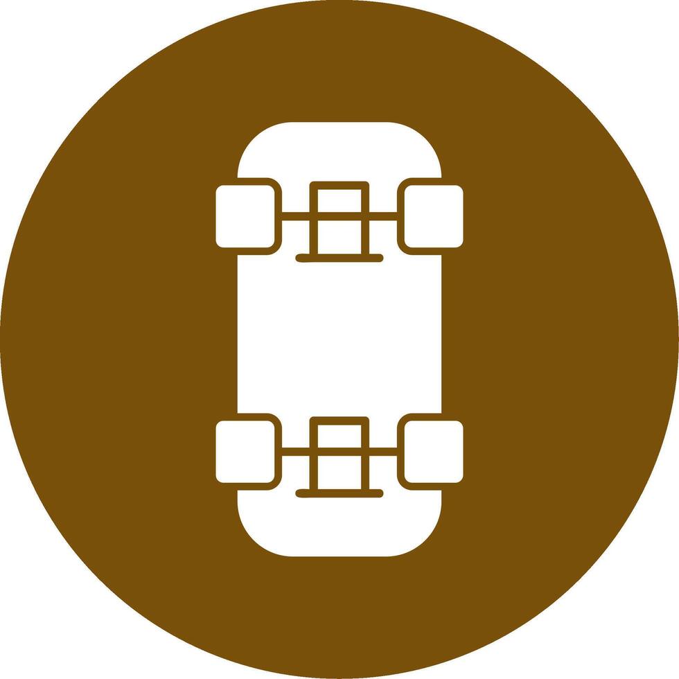 patineta glifo circulo icono vector