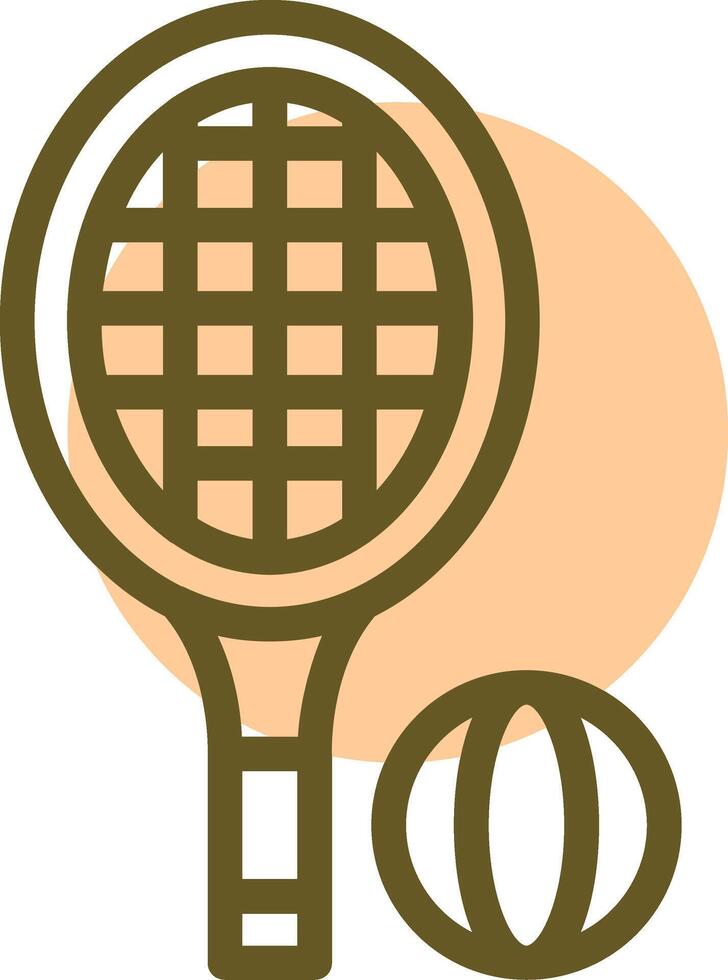 tenis lineal circulo icono vector