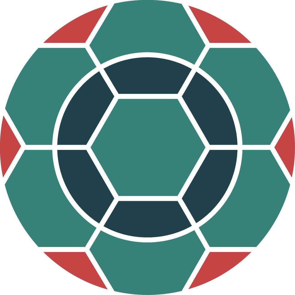 icono de dos colores de glifo de fútbol vector