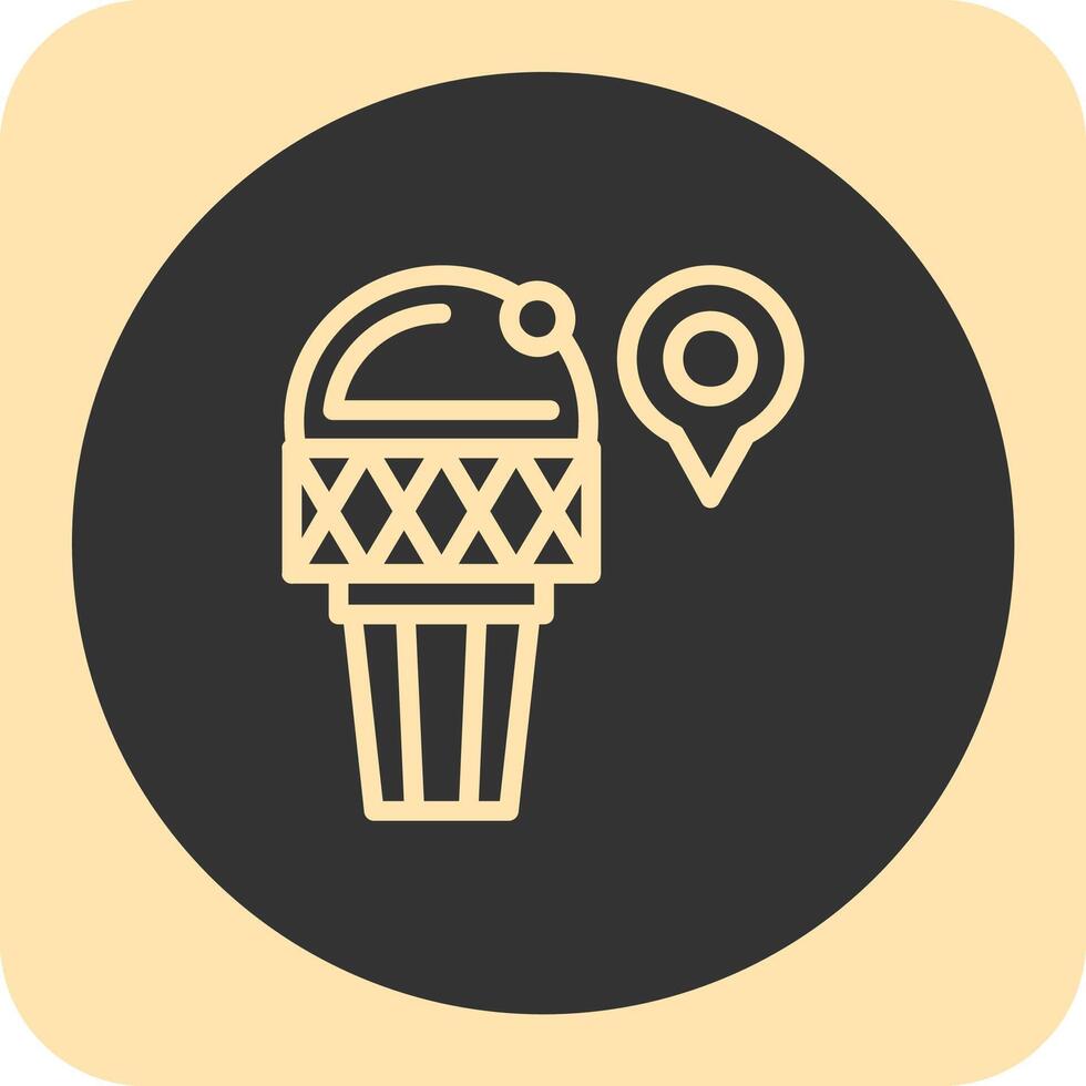 Ice Cream Linear Round Icon vector