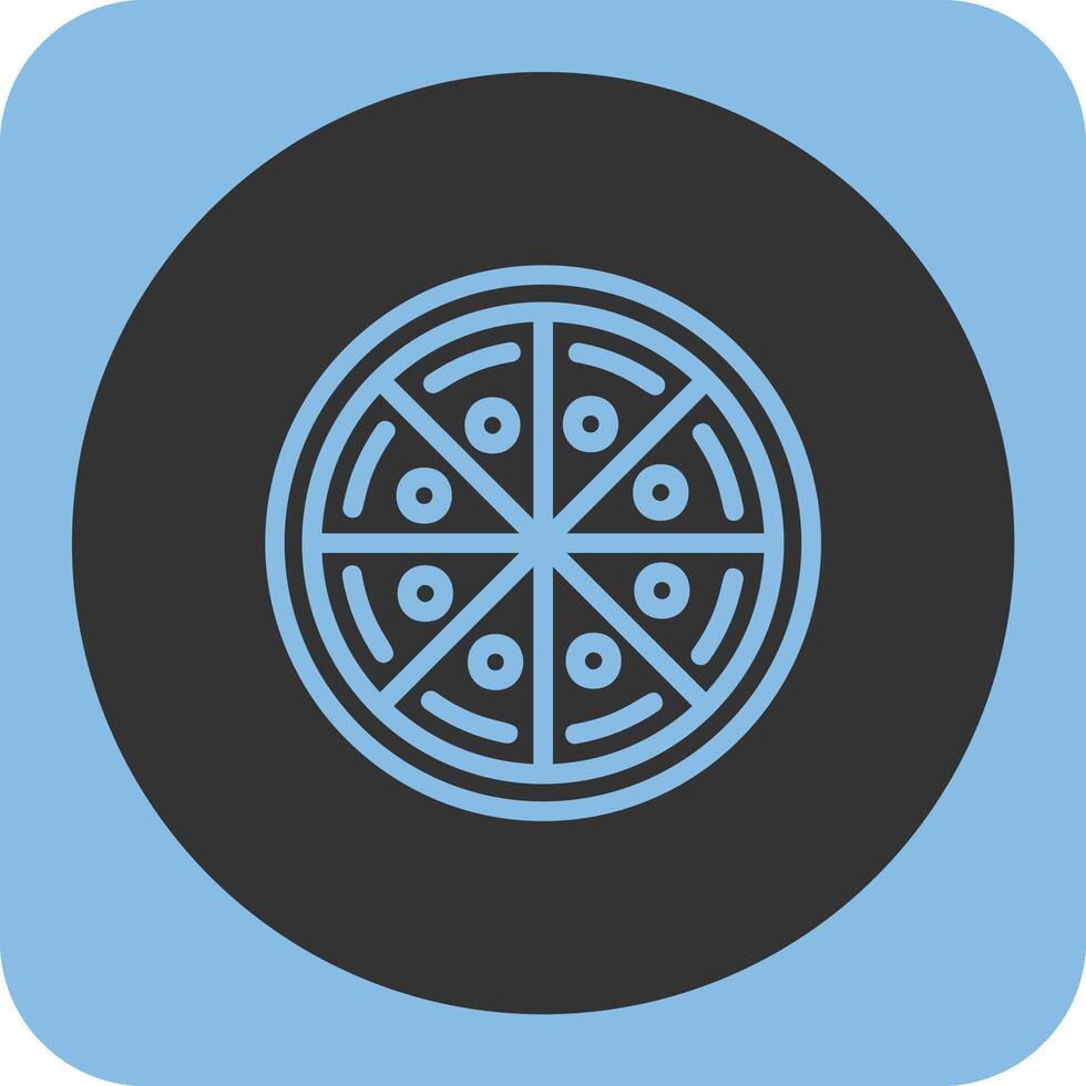 Pizza Linear Round Icon vector