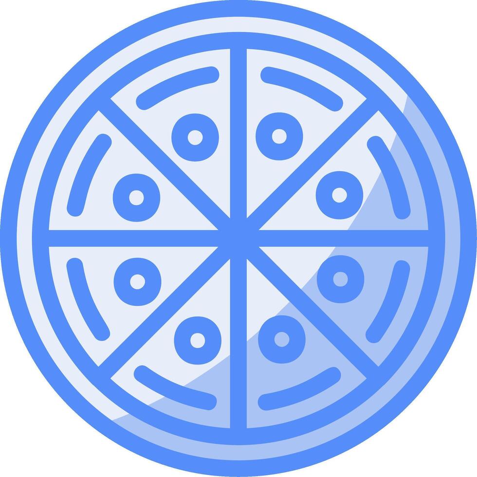 Pizza Line Filled Blue Icon vector