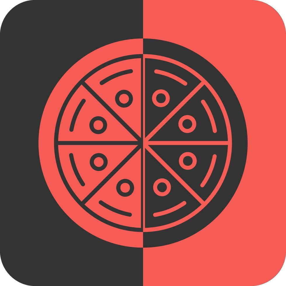 Pizza Red Inverse Icon vector