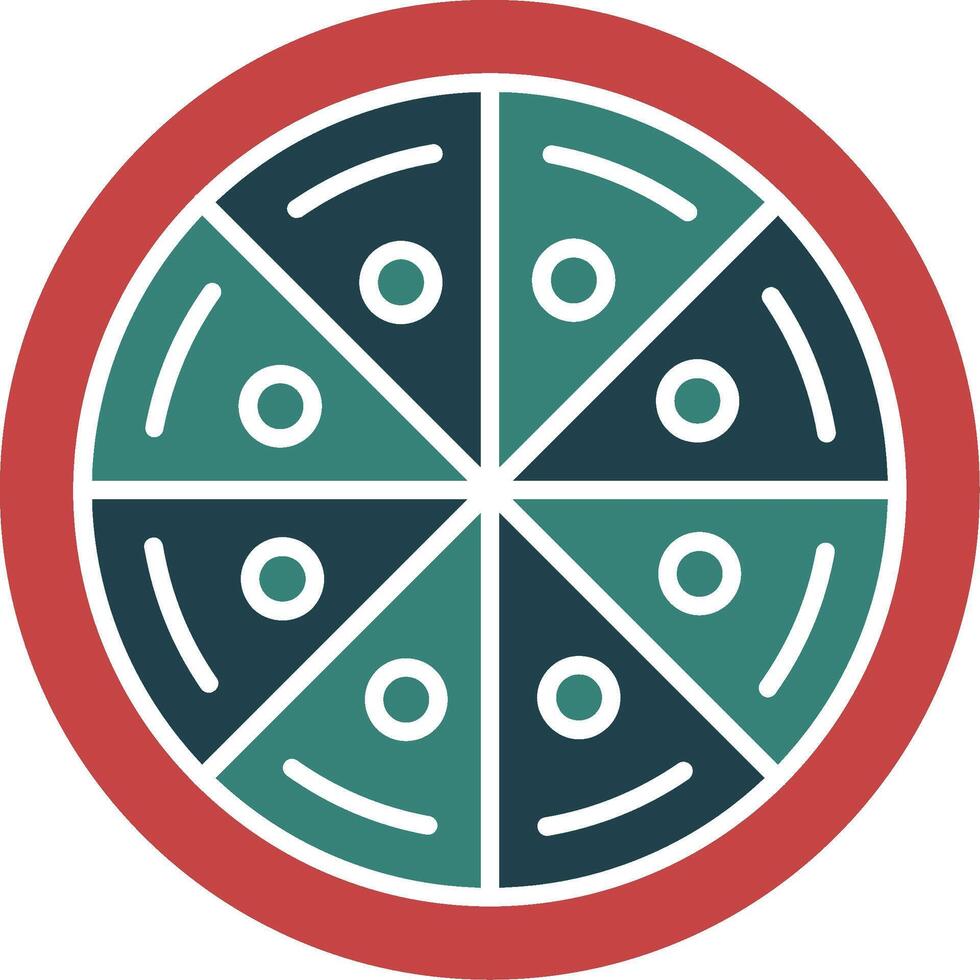 Pizza Glyph Two Color Icon vector