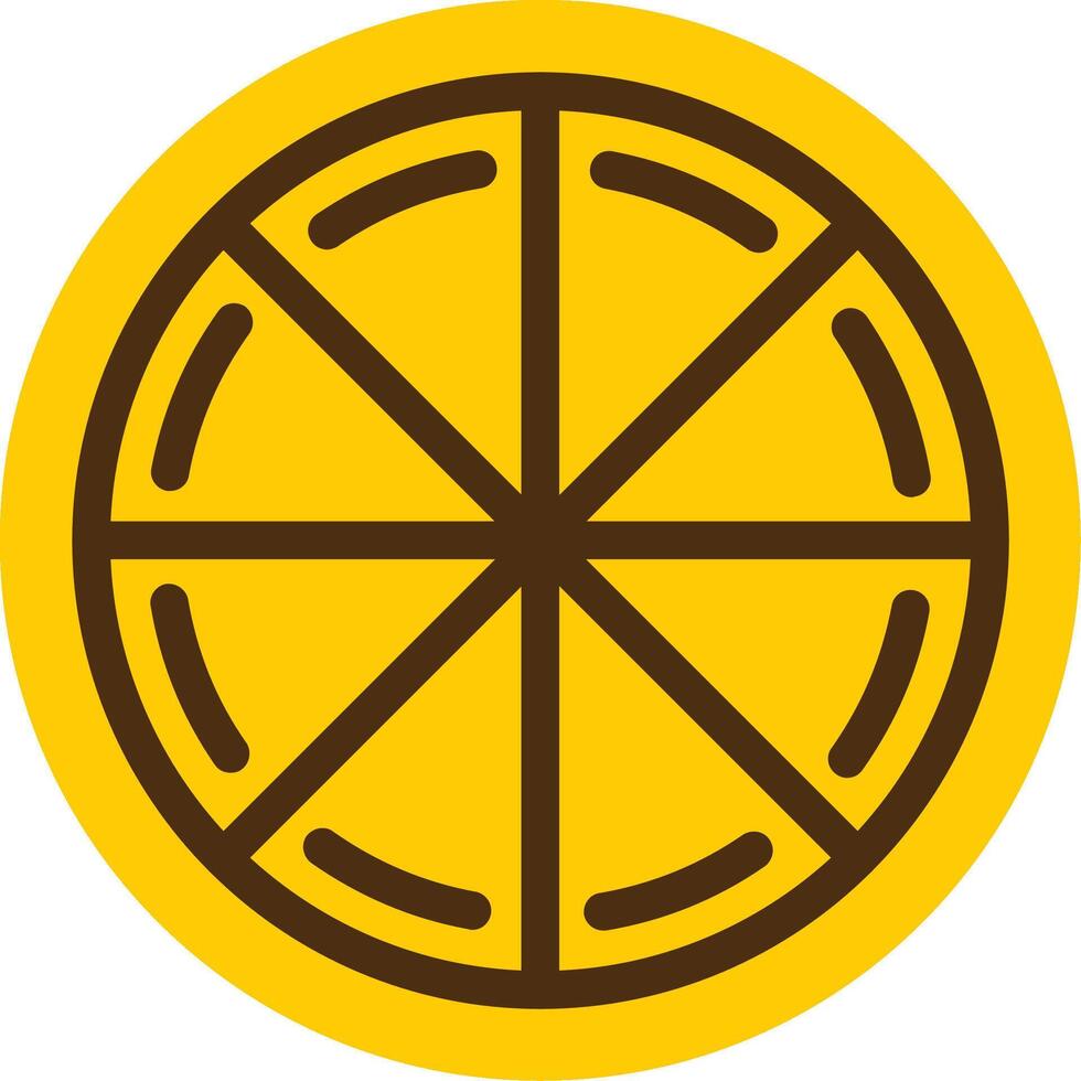 Pizza Yellow Lieanr Circle Icon vector