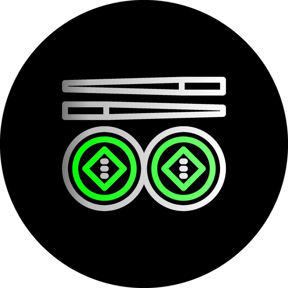 Sushi doble degradado circulo icono vector