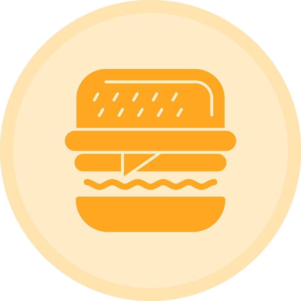 Burger Multicolor Circle Icon vector