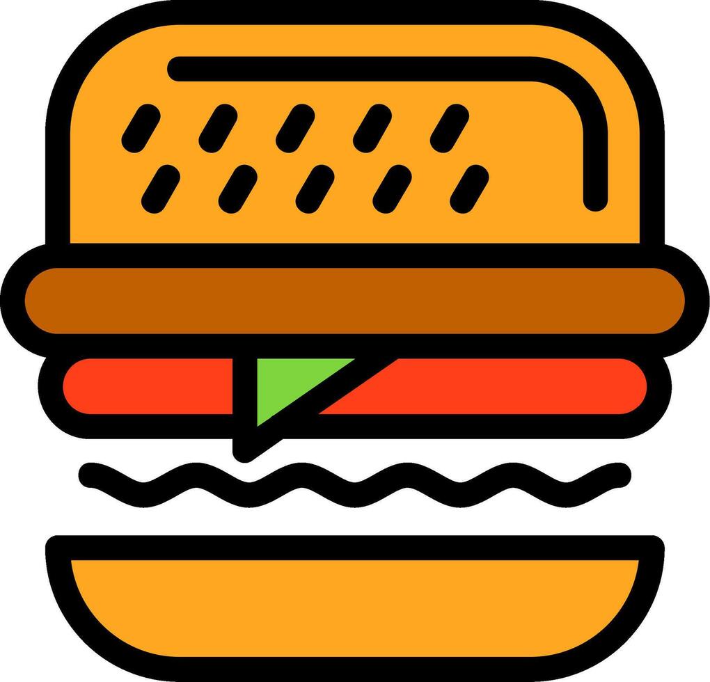 Burger Line Filled Icon vector