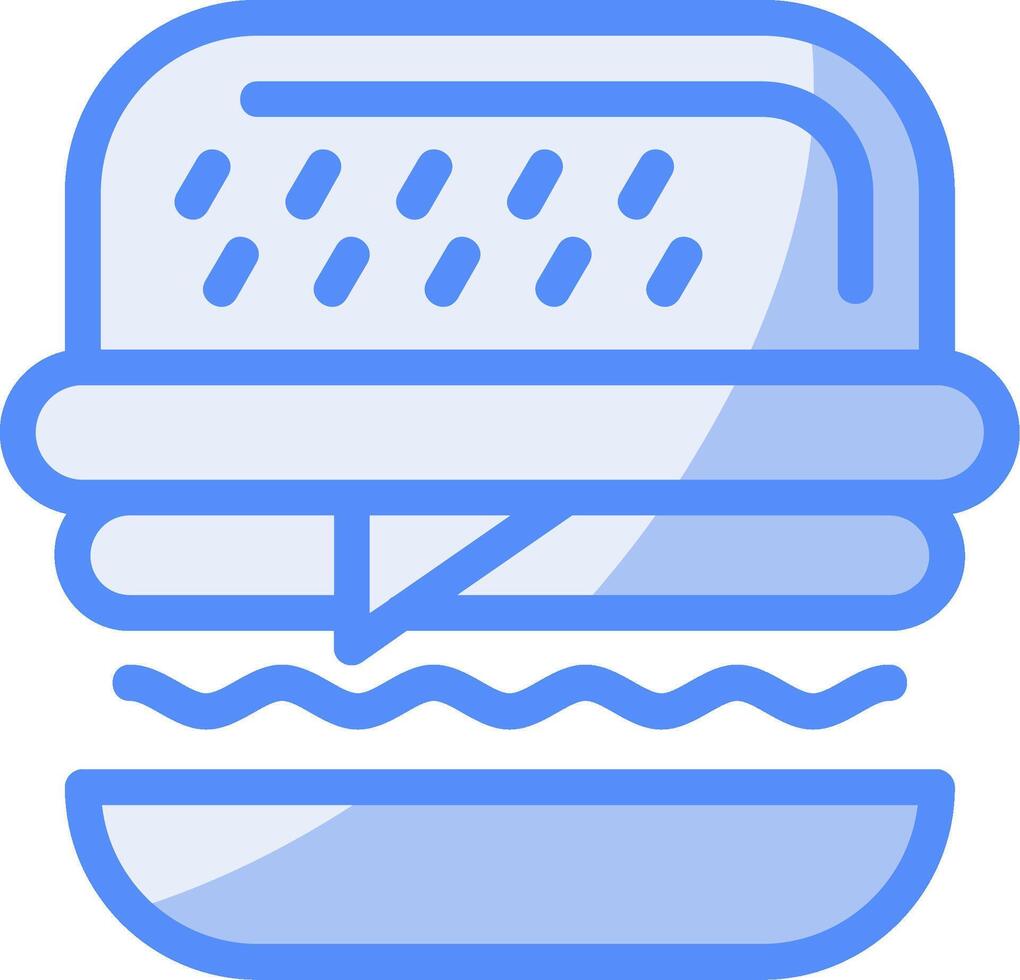 Burger Line Filled Blue Icon vector