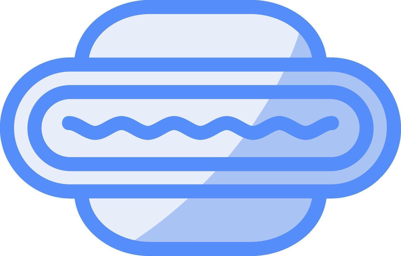 Hot Dog Line Filled Blue Icon vector