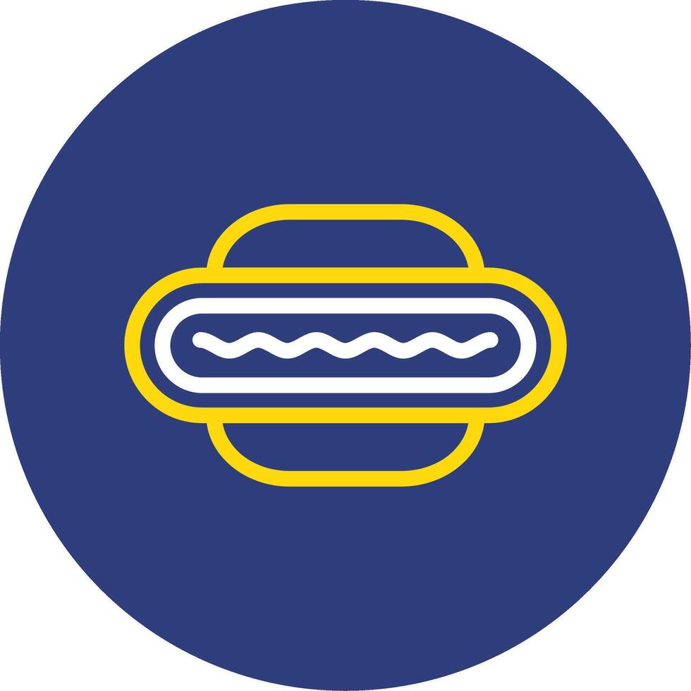 Hot Dog Dual Line Circle Icon vector