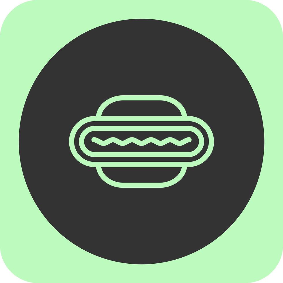 Hot Dog Linear Round Icon vector