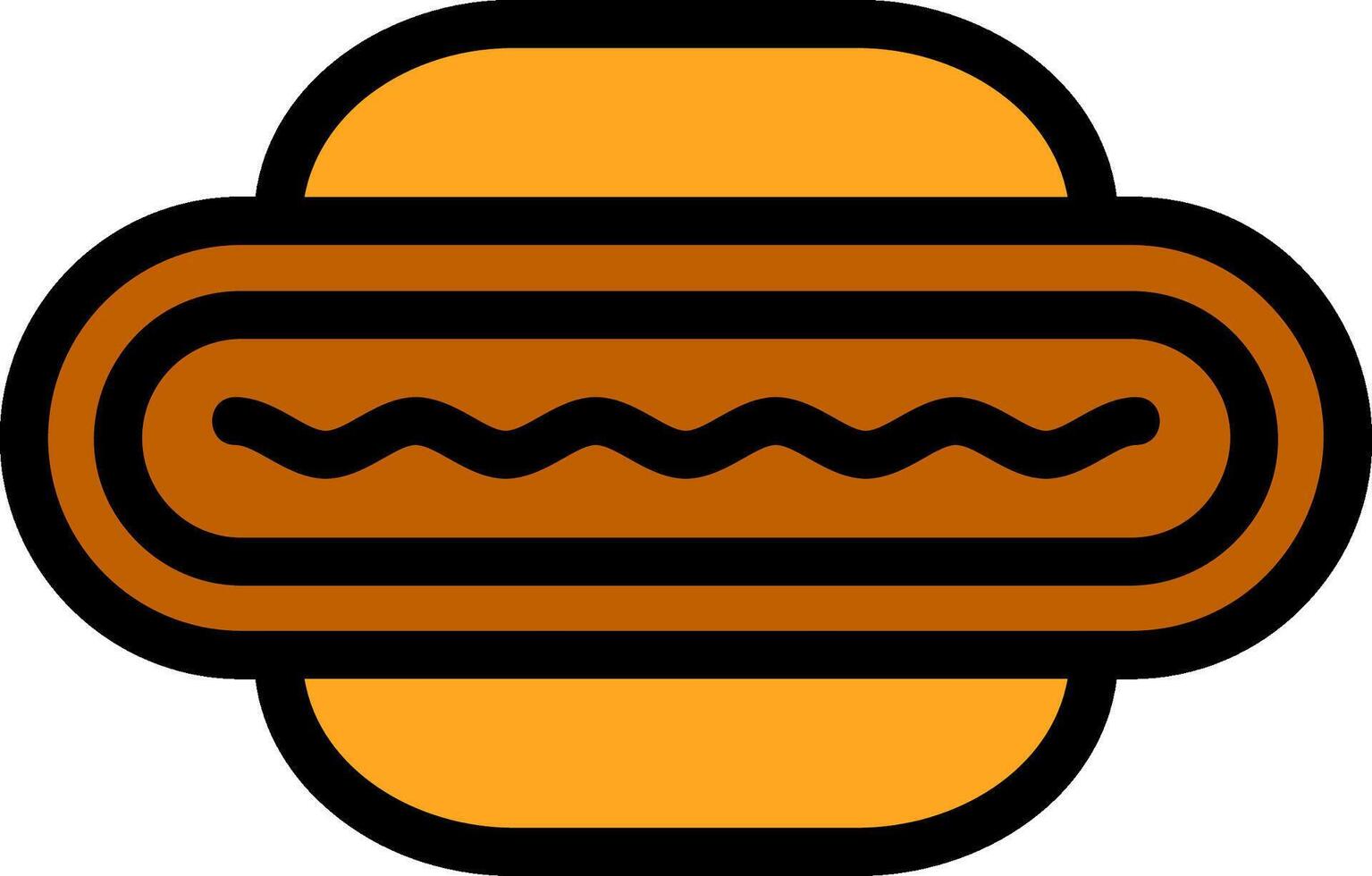 Hot Dog Line Filled Icon vector
