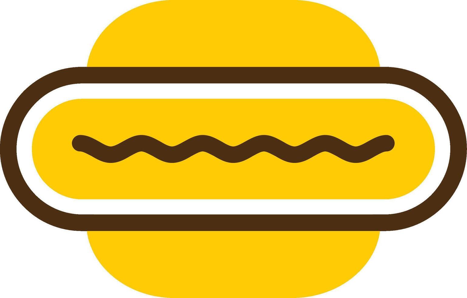 Hot Dog Yellow Lieanr Circle Icon vector