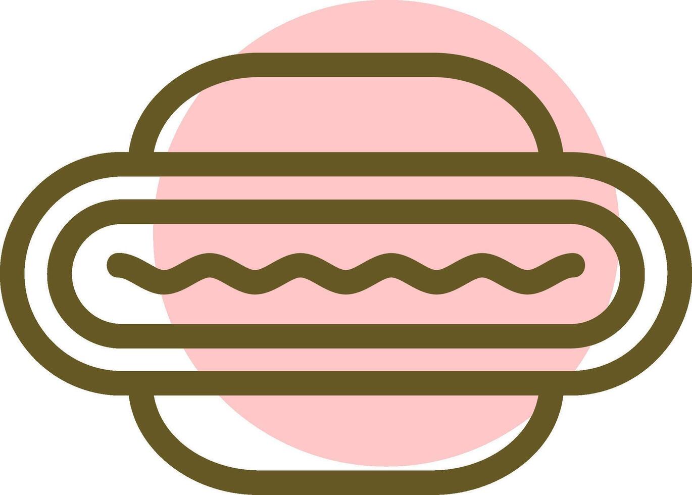 Hot Dog Linear Circle Icon vector