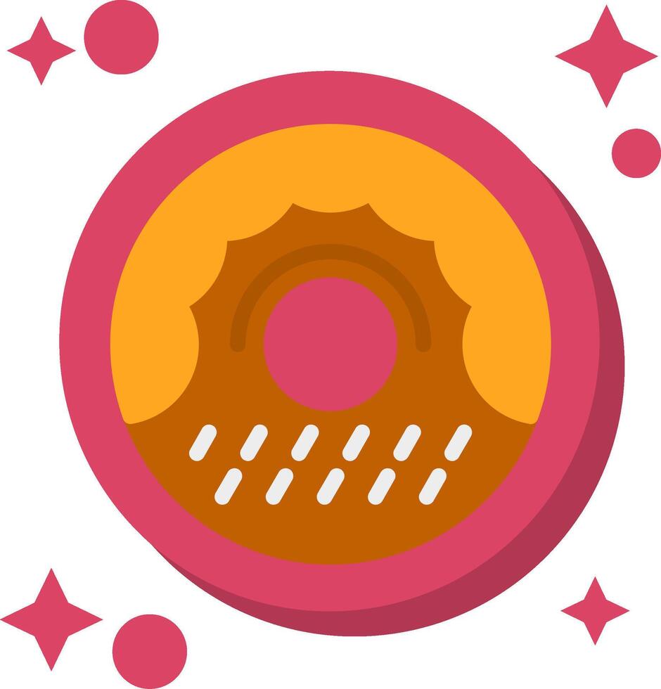 rosquilla cola color icono vector