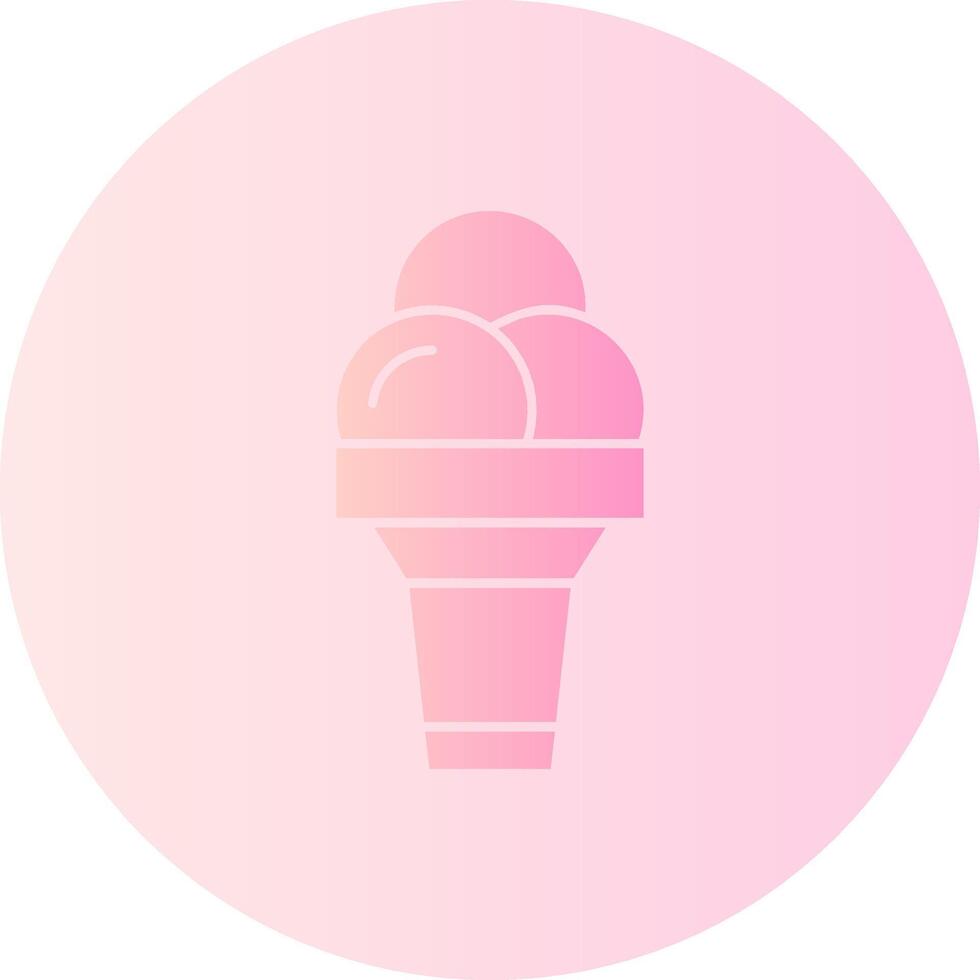 Ice Cream Cone Gradient Circle Icon vector