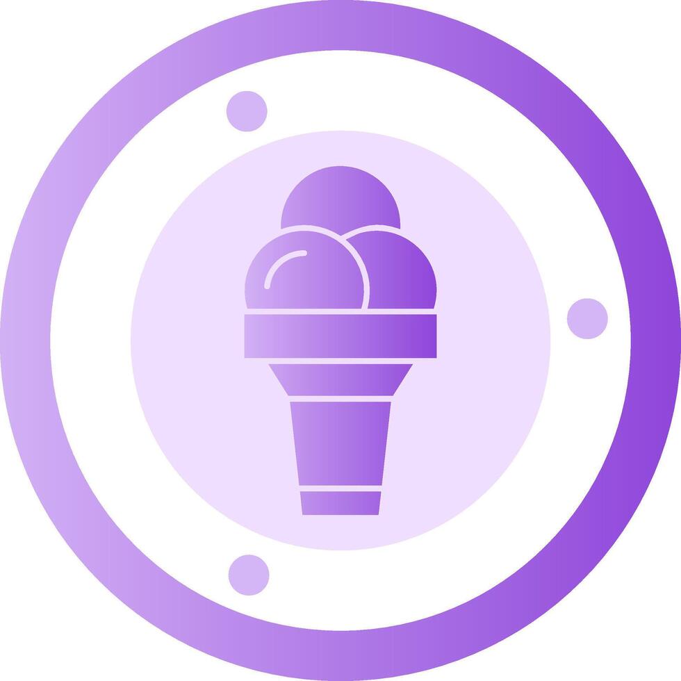 Ice Cream Cone Glyph Gradient Icon vector
