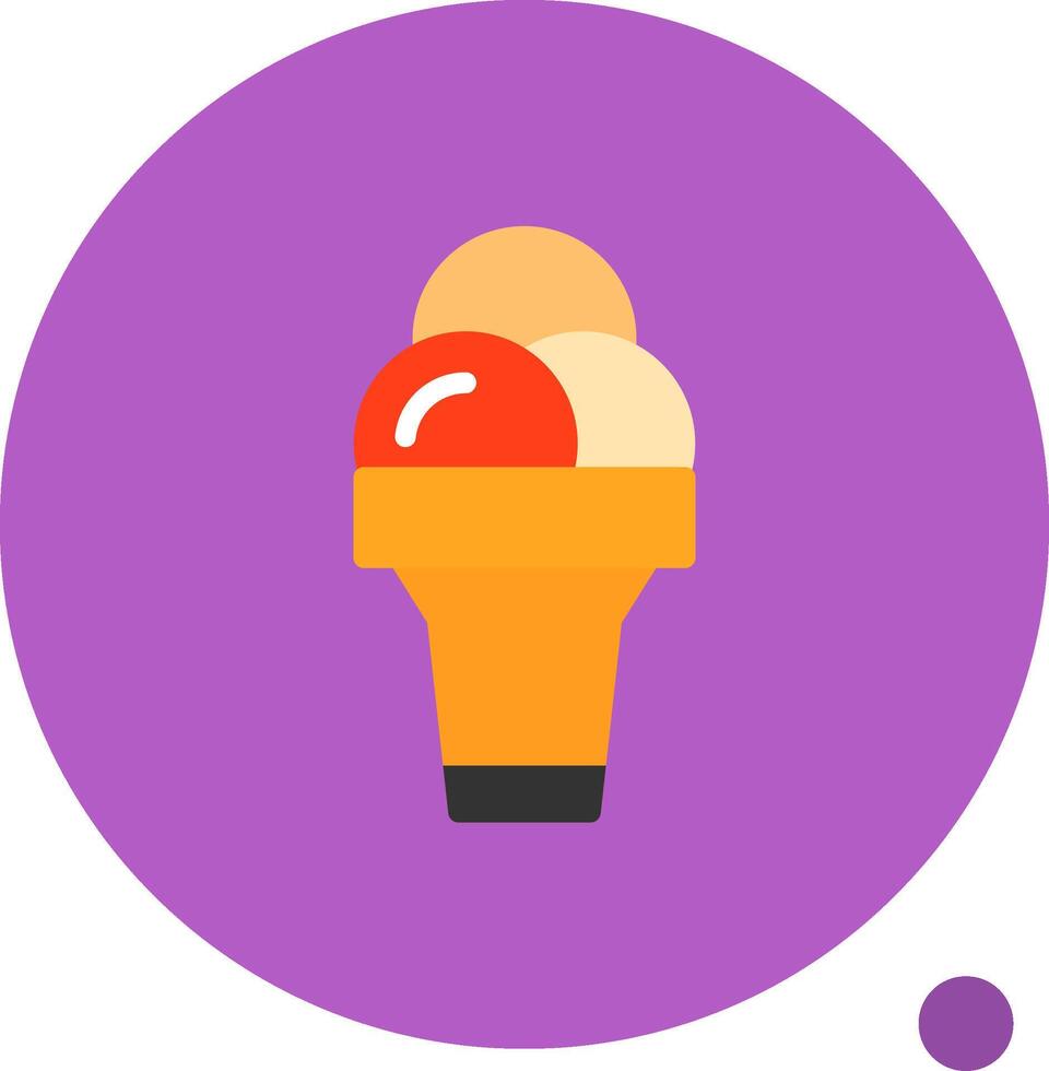 hielo crema cono plano sombra icono vector