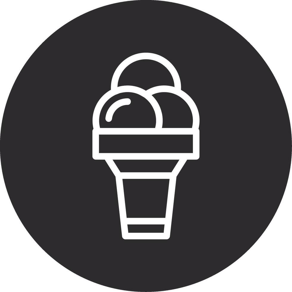 Ice Cream Cone Inverted Icon vector