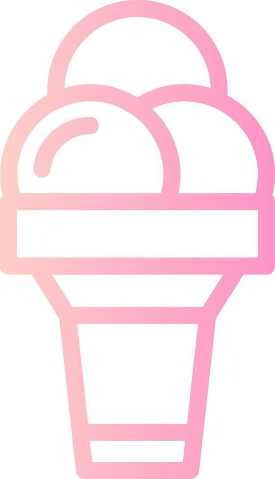 Ice Cream Cone Linear Gradient Icon vector