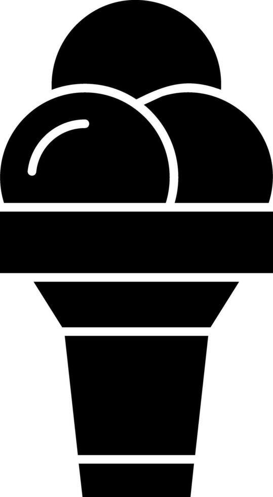 Ice Cream Cone Glyph Icon vector